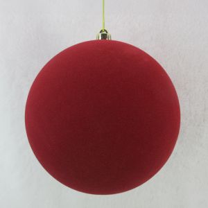 VELOUR ΧΡΙΣΤΟΥΓΕΝΝΙΑΤΙΚΗ ΜΠΑΛΑ 25x25x26cm ΤΣΟΧΑ ΚΟΚΚΙΝΟ