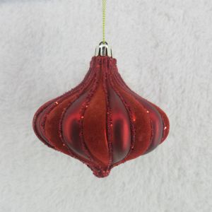 RUBY ΧΡΙΣΤΟΥΓΕΝΝΙΑΤΙΚΗ ΜΠΑΛΑ 10x10x11cm ΒΕΛΟΥΔΟ ΚΟΚΚΙΝΟ ΠΟΡΤΟΚΑΛΙ ΠΛΑΣΤΙΚΟ
