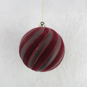 CHERRY ΧΡΙΣΤΟΥΓΕΝΝΙΑΤΙΚΗ ΜΠΑΛΑ 15x15x16cm ΒΕΛΟΥΔΟ ΚΟΚΚΙΝΟ ΣΚΟΥΡΟ