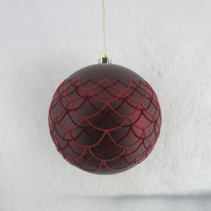 LUXE ΧΡΙΣΤΟΥΓΕΝΝΙΑΤΙΚΗ ΜΠΑΛΑ 20x20x21cm ΠΛΑΣΤΙΚΟ ΜΠΟΡΝΤΩ ΚΟΚΚΙΝΟ