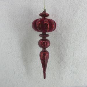 GARNET ΧΡΙΣΤΟΥΓΕΝΝΙΑΤΙΚΗ ΜΠΑΛΑ 10x10x31cm ΒΕΛΟΥΔΟ ΚΟΚΚΙΝΟ ΣΚΟΥΡΟ ΠΛΑΣΤΙΚΟ