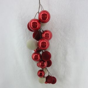 NOEL DROPS ΧΡΙΣΤΟΥΓΕΝΝΙΑΤΙΚΗ ΜΠΑΛΑ 66cm ΤΣΟΧΑ OFF WHITE ΚΟΚΚΙΝΟ ΠΛΑΣΤΙΚΟ