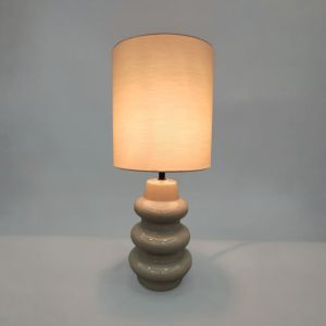 WAVE ΦΩΤΙΣΤΙΚΟ ΕΠΙΤΡΑΠΕΖΙΟ 20x20x46.5cm ΚΕΡΑΜΙΚΟ ΜΠΕΖ ΥΦΑΣΜΑ ΜΠΕΖ