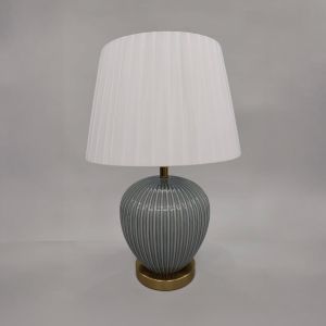 SERA ΦΩΤΙΣΤΙΚΟ ΕΠΙΤΡΑΠΕΖΙΟ 35x35x52cm ΚΕΡΑΜΙΚΟ ΠΕΤΡΟΛ ΜΕΤΑΞΩΤΟ ΥΦΑΣΜΑ ΛΕΥΚΟ