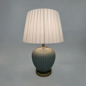 SERA ΦΩΤΙΣΤΙΚΟ ΕΠΙΤΡΑΠΕΖΙΟ 35x35x52cm ΚΕΡΑΜΙΚΟ ΠΕΤΡΟΛ ΜΕΤΑΞΩΤΟ ΥΦΑΣΜΑ ΛΕΥΚΟ