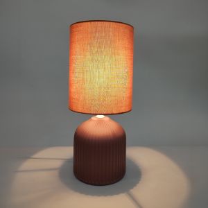 RIVO ΦΩΤΙΣΤΙΚΟ ΕΠΙΤΡΑΠΕΖΙΟ 14x15x31cm ΚΕΡΑΜΙΚΟ ΚΑΦΕ ΣΚΟΥΡΟ ΥΦΑΣΜΑ ΚΑΦΕ ΣΚΟΥΡΟ
