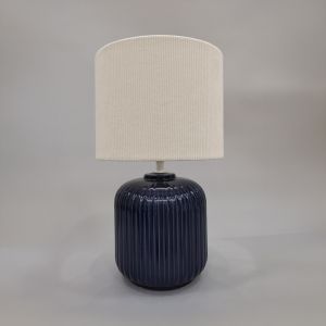 NIM ΦΩΤΙΣΤΙΚΟ ΕΠΙΤΡΑΠΕΖΙΟ 20x20x34cm ΚΕΡΑΜΙΚΟ ΜΠΛΕ ΥΦΑΣΜΑ ΛΕΥΚΟ