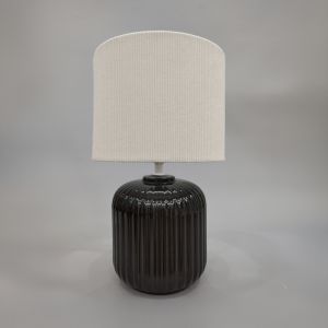 NIM ΦΩΤΙΣΤΙΚΟ ΕΠΙΤΡΑΠΕΖΙΟ 20x20x34cm ΚΕΡΑΜΙΚΟ ΜΑΥΡΟ ΥΦΑΣΜΑ ΛΕΥΚΟ