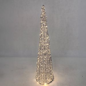 SILVEN XMAS LED ΔΕΝΤΡΟ ΘΕΡΜΟ ΦΩΣ 16x16x60cm ΣΙΔΕΡΟ ΑΣΗΜΙ PET