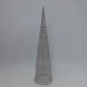 SILVEN XMAS LED ΔΕΝΤΡΟ ΘΕΡΜΟ ΦΩΣ 25x25x100cm ΣΙΔΕΡΟ ΑΣΗΜΙ PET