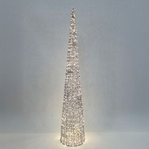 SILVEN XMAS LED ΔΕΝΤΡΟ ΘΕΡΜΟ ΦΩΣ 28x28x150cm ΣΙΔΕΡΟ ΑΣΗΜΙ PET