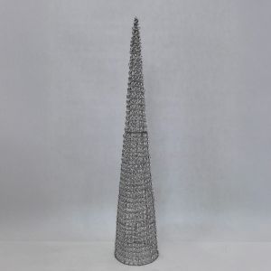 SILVEN XMAS LED ΔΕΝΤΡΟ ΘΕΡΜΟ ΦΩΣ 28x28x150cm ΣΙΔΕΡΟ ΑΣΗΜΙ PET