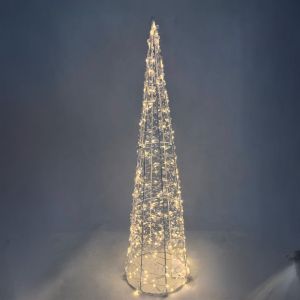 GLIM XMAS ΔΕΝΤΡΟ ΜΕ LED 16x16x60cm ΣΙΔΕΡΟ ΛΕΥΚΟ PET