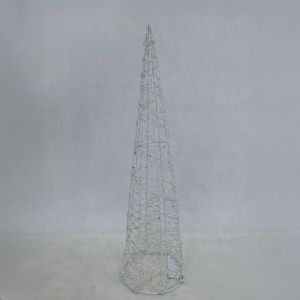 GLIM XMAS ΔΕΝΤΡΟ ΜΕ LED 16x16x60cm ΣΙΔΕΡΟ ΛΕΥΚΟ PET