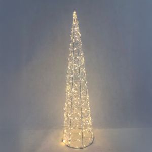 GLIM XMAS ΔΕΝΤΡΟ ΜΕ LED 20x20x80cm ΣΙΔΕΡΟ ΛΕΥΚΟ PET
