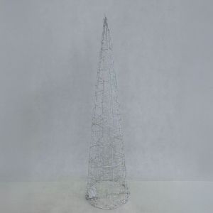 GLIM XMAS ΔΕΝΤΡΟ ΜΕ LED 20x20x80cm ΣΙΔΕΡΟ ΛΕΥΚΟ PET