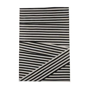 ZEBRA ΧΑΛΙ ΣΑΛΟΝΙΟΥ 200x300cm ΔΕΡΜΑ ΜΑΥΡΟ ΛΕΥΚΟ ΜΑΛΛΙΝΟ