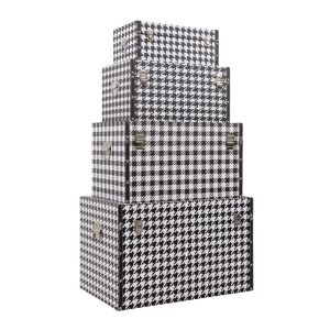 FERRE ΜΠΑΟΥΛΑ SET 4ΤΕΜ ΜΑΥΡΟ ΛΕΥΚΟ 64x40x40cm