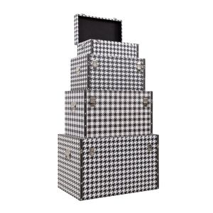 FERRE ΜΠΑΟΥΛΑ SET 4ΤΕΜ ΜΑΥΡΟ ΛΕΥΚΟ 64x40x40cm