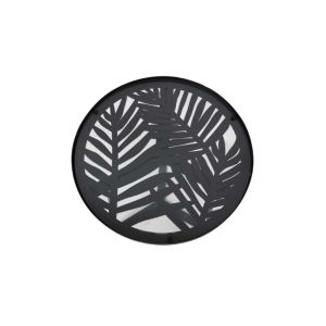 JUNGLE SIDE TABLE SET 2ΤΕΜ ΜΑΥΡΟ ΜΕ PATTERN ΜΑΥΡΟ 40x40x50cm