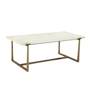 BAKARI COFFEE TABLE ΛΕΥΚΟ BRASS ANTIQUE 122x61x44.5cm