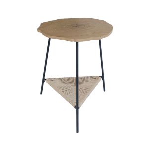 TREE SIDE TABLE ΦΥΣΙΚΟ ΜΑΥΡΟ 46x46x52cm