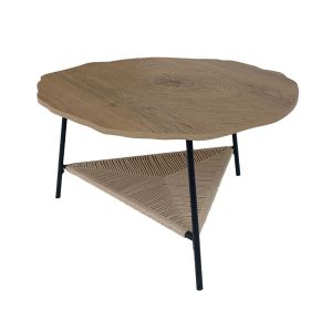 TREE COFFEE TABLE ΦΥΣΙΚΟ ΜΑΥΡΟ 80x80x42cm