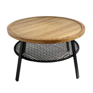 FILET COFFEE TABLE ΦΥΣΙΚΟ ΜΑΥΡΟ 75x75x43cm