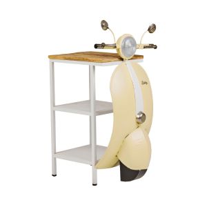 MINI VESPA SIDE TABLE ΜΕ ΡΑΦΙΑ CREAM ΛΕΥΚΟ ΦΥΣΙΚΟ 61x45x88cm