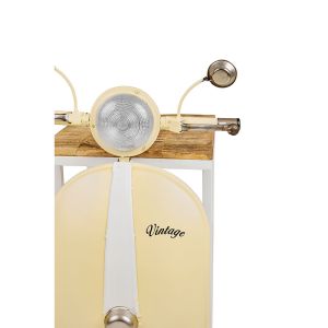 MINI VESPA SIDE TABLE ΜΕ ΡΑΦΙΑ CREAM ΛΕΥΚΟ ΦΥΣΙΚΟ 61x45x88cm