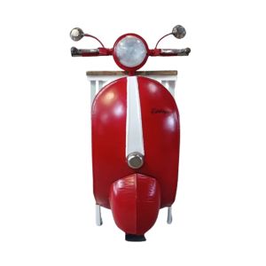 MINI VESPA SIDE TABLE ΜΕ ΡΑΦΙΑ ΚΟΚΚΙΝΟ ΛΕΥΚΟ ΦΥΣΙΚΟ 61x45x88cm