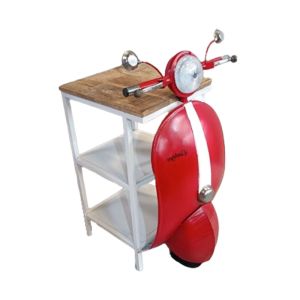 MINI VESPA SIDE TABLE ΜΕ ΡΑΦΙΑ ΚΟΚΚΙΝΟ ΛΕΥΚΟ ΦΥΣΙΚΟ 61x45x88cm