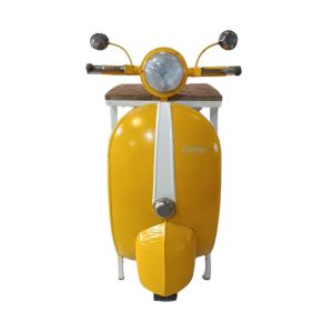 MINI VESPA SIDE TABLE ΜΕ ΡΑΦΙΑ ΚΙΤΡΙΝΟ ΛΕΥΚΟ ΦΥΣΙΚΟ 61x45x88cm