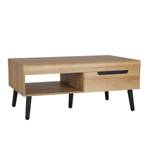 GRIF COFFEE TABLE 2ΣΥΡΤΑΡΙΑ ΦΥΣΙΚΟ ΜΑΥΡΟ 107x67x46cm