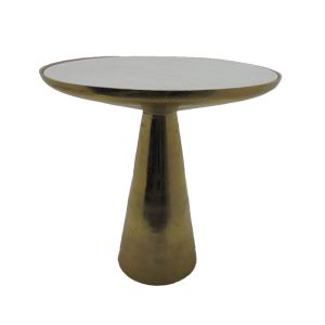 OREN SIDE TABLE ΧΡΥΣΟ ΛΕΥΚΟ 45x45x47.75cm