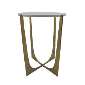DION SIDE TABLE ΧΡΥΣΟ ΛΕΥΚΟ 43.25x43.25x67.25cm