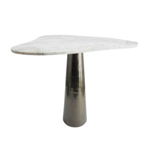 CURVE SIDE TABLE ΜΑΥΡΟ NICKEL ΛΕΥΚΟ 63.5x52x63.5cm