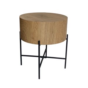 MADERA SIDE TABLE ΦΥΣΙΚΟ ΜΑΥΡΟ 45x45x45cm