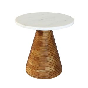 SAVOA SIDE TABLE ΛΕΥΚΟ ΚΑΡΥΔΙ 45x45x45cm