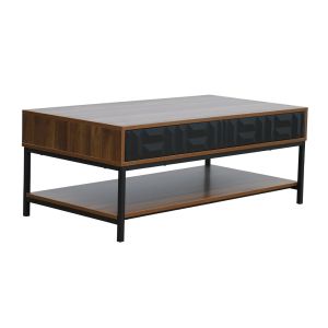 ZUMA COFFEE TABLE 2ΣΥΡΤΑΡΙΑ 3ΡΑΦΙΑ ΚΑΡΥΔΙ ΜΑΥΡΟ 111.5x60x44cm