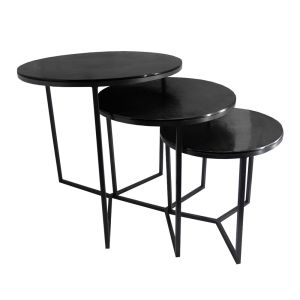 ALUIN SIDE TABLE SET 3ΤΜΧ ΜΑΥΡΟ 60x60x60cm