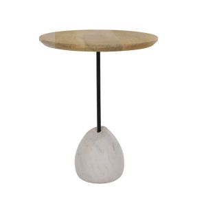 PILEA 46 SIDE TABLE ΦΥΣΙΚΟ ΛΕΥΚΟ 46x46x58cm