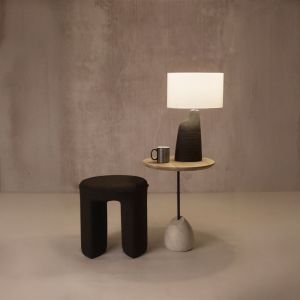 PILEA 46 SIDE TABLE ΦΥΣΙΚΟ ΛΕΥΚΟ 46x46x58cm