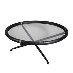 COLOMBO COFFEE TABLE ΜΑΥΡΟ ΧΡΥΣΟ 100x100x40cm