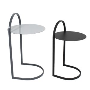 STECH SIDE TABLE SET 2ΤΕΜ ΛΕΥΚΟ ΜΑΥΡΟ ΓΚΡΙ ΜΑΥΡΟ 40x40x68cm