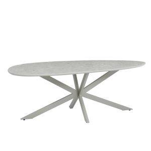 CASPIAN COFFEE TABLE ΓΚΡΙ ΜΕ ΟΨΗ ΜΑΡΜΑΡΟΥ LATTE 120x60x43cm
