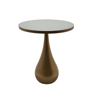 SEAL M SIDE TABLE ΜΕ ΚΑΘΡΕΠΤΗ BROWN GOLD 40x40x46cm