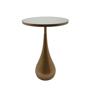 SEAL M SIDE TABLE ΜΕ ΚΑΘΡΕΠΤΗ BROWN GOLD 37.5x37.5x54cm