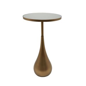 SEAL M SIDE TABLE ΜΕ ΚΑΘΡΕΠΤΗ BROWN GOLD 35x35x61.5cm