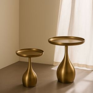 SEAL SIDE TABLE BROWN GOLD 51x51x53.5cm